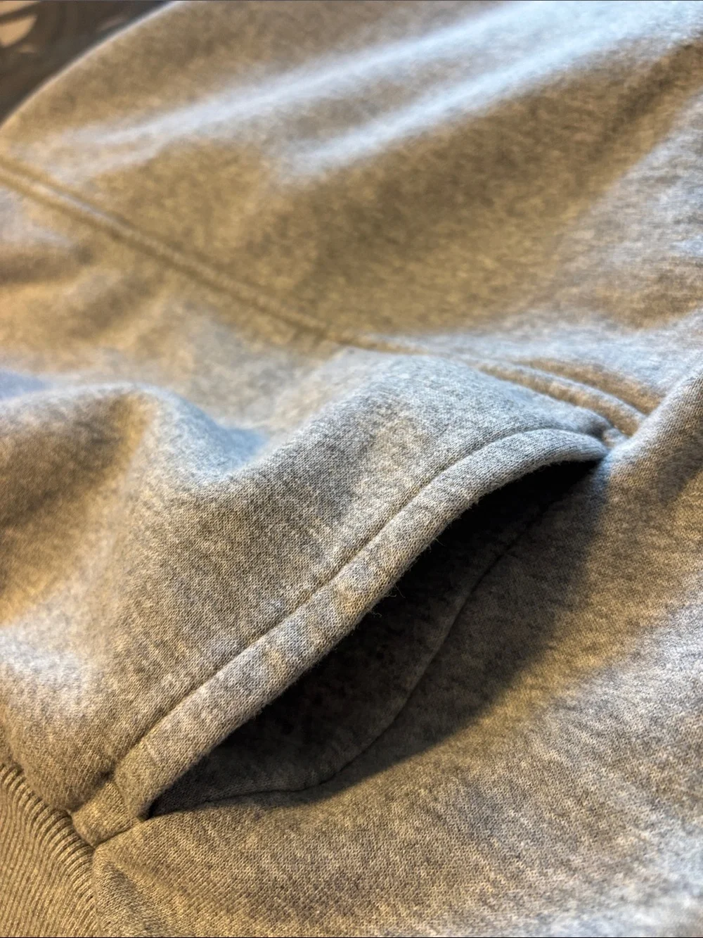 Nike Heather Gray Pullover Hoodie with White Swoosh Youth Large